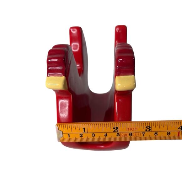 Sur La Table Red Polka Dot Chicken Ceramic Napkin Holder Farmhouse Kitchen Decor - Picture 11 of 13